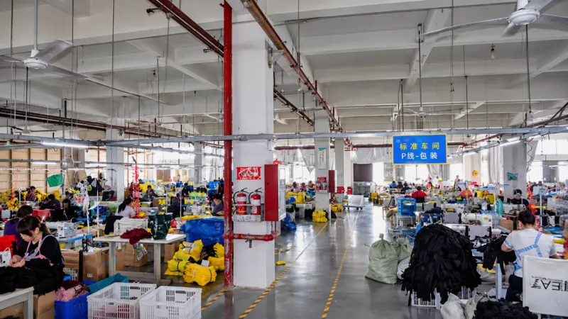 Ecoway reusable shopping bag factory workshop with automated equipment